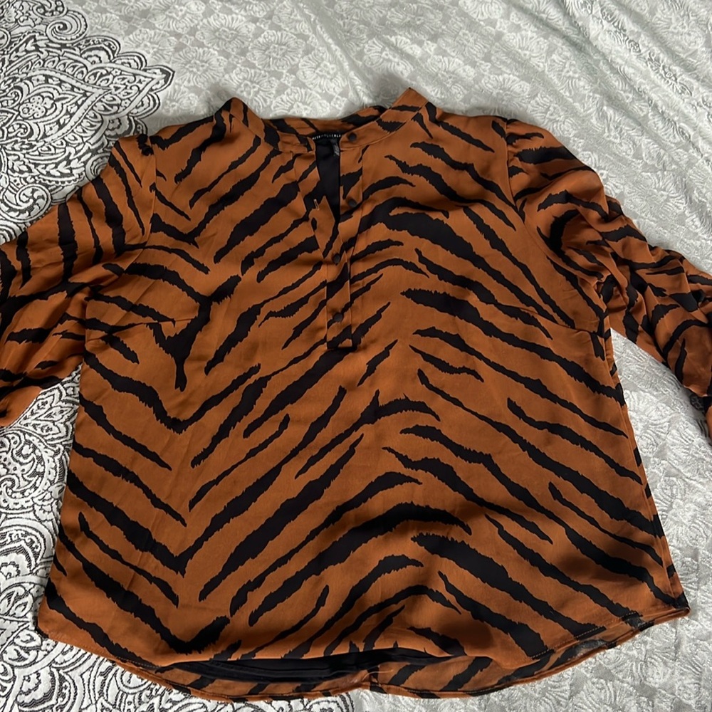WHBM animal print blouse